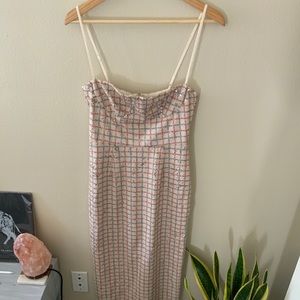 Sau Lee Jacqueline Checkered Sequin Midi Dress